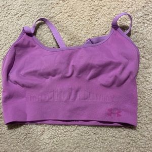purple under armor sports bra